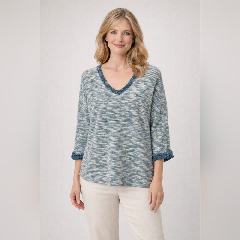 Coldwater Creek V-Neck Cotton Sweater Sz.XL/16 #1253